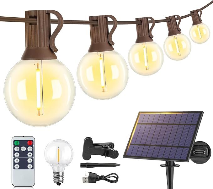 Larkvue 25FT Solar String Lights Outdoor by Larkvue