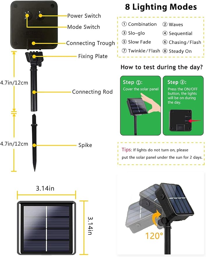 4 Pack Total 800 LED Solar Christmas Lights Outdoor, Solar String Lights - Image 4