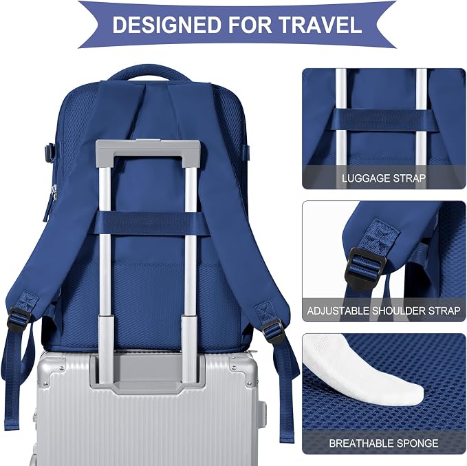 coowoz Large Travel Backpack For Women Men, Carry On Backpack Flight Approved - Image 5