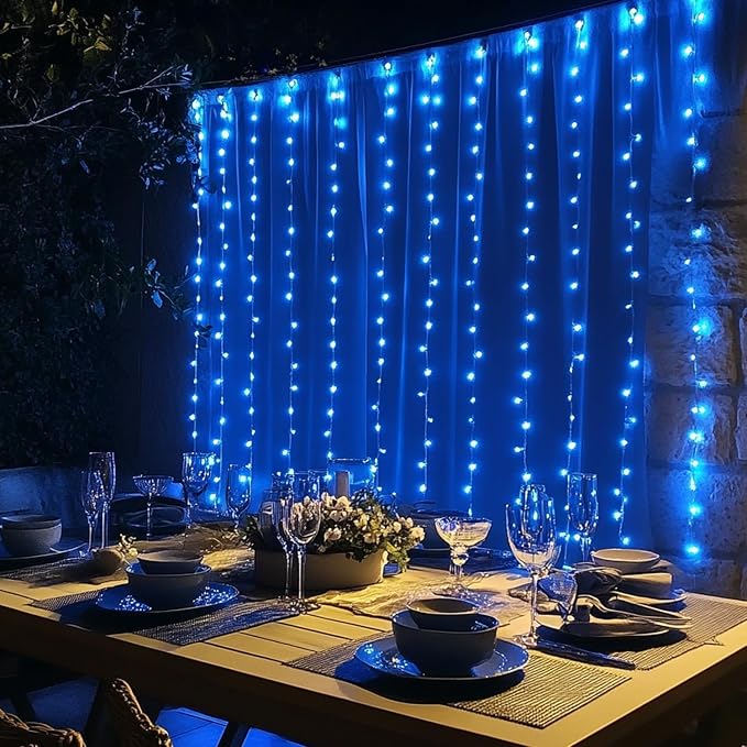 Dazzle Bright 300 LED Curtain String Lights, Christmas Fairy Lights - Image 6