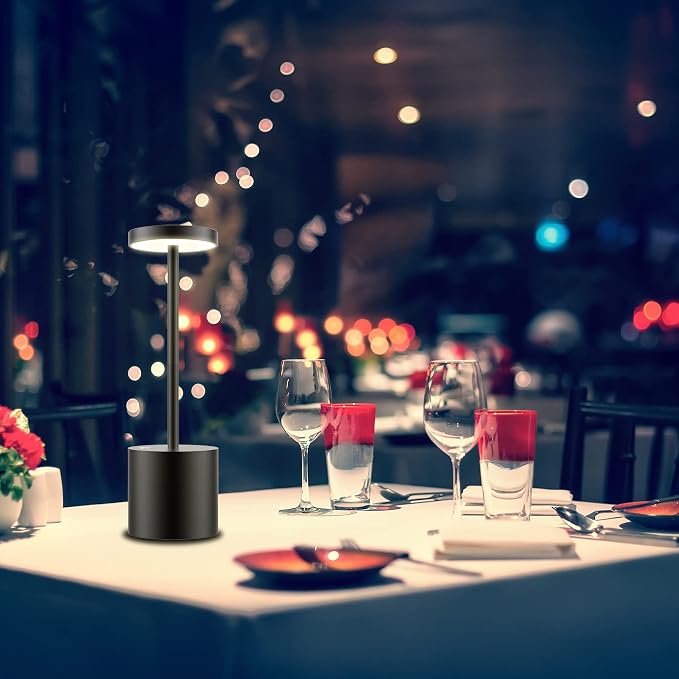 TBBGA LED Cordless Table Lamp, Rechargeable 3 Color Stepless Dimming Battery - Image 3
