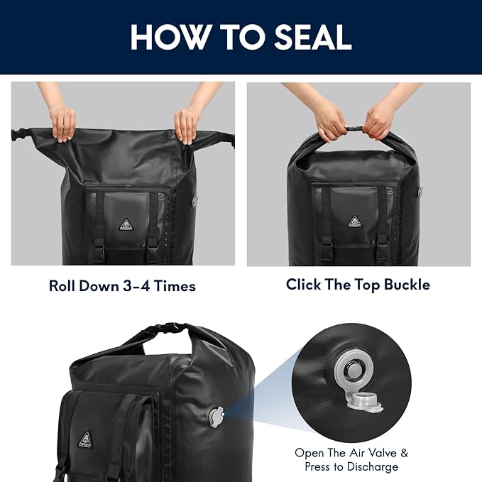 Haimont Waterproof Backpack Roll Top Dry Bag Kayak Dry Backpack - Image 4