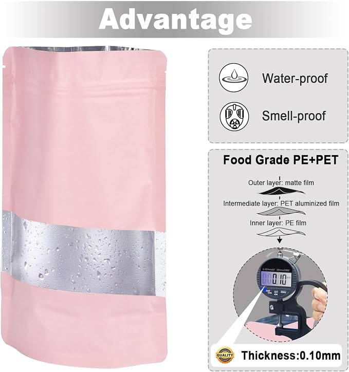 6.3"x9.5" 120pcs Mylar Bags for Food Storage, Smell Proof Bag - Image 5
