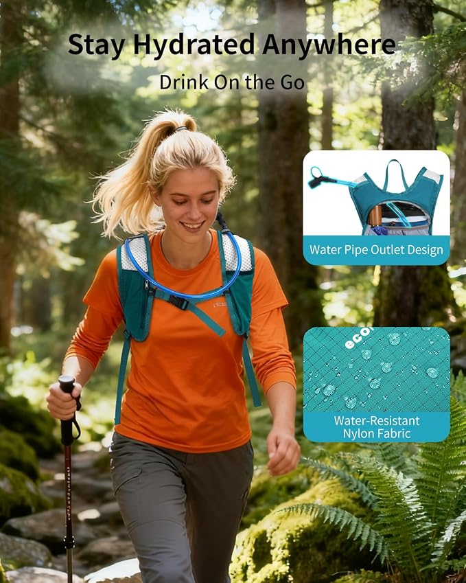 ECOHUB Hydration Backpack with 2L Water Bladder, Lightweight Running Hydration - Image 6
