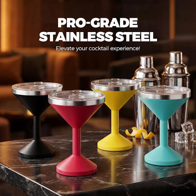 13oz Stainless Steel Martini Glass - Image 7