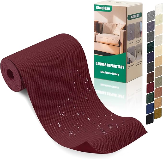 Gheeidau Canvas Repair Tape 4×70 Inch Waterproof Self-Adhesive Fabric Repair by Givethingsanewlife