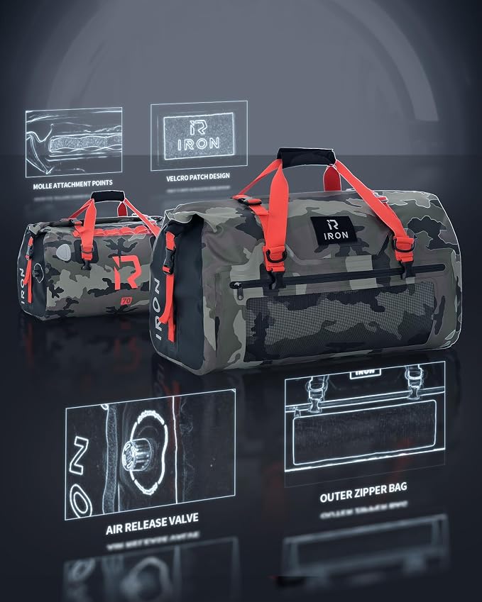 BORLENI Waterproof Motorcycle Dry Duffel Bag Luggage Tail Bag - Image 3