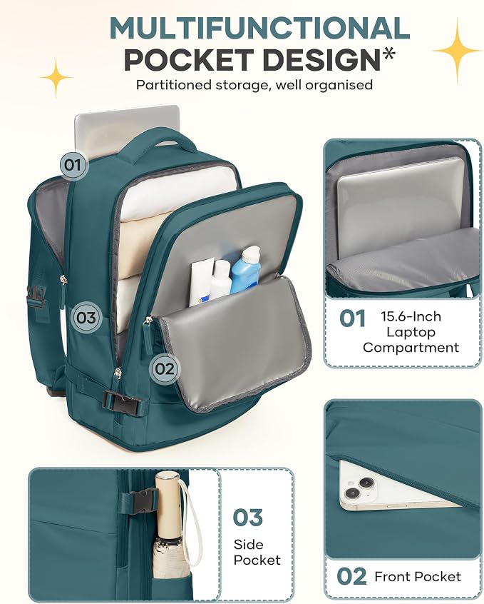 coofay Travel Backpack For Women Men Airline Approved Carry On Backpack Flight - Image 5