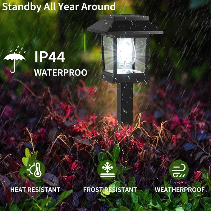 Greluna Solar Lights Outdoor, 6 Pack 6000K Waterproof Auto On/Off Solar Pathway - Image 4
