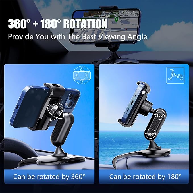 360 Degree Rotation Dashboard Cell Phone Holder - Image 2
