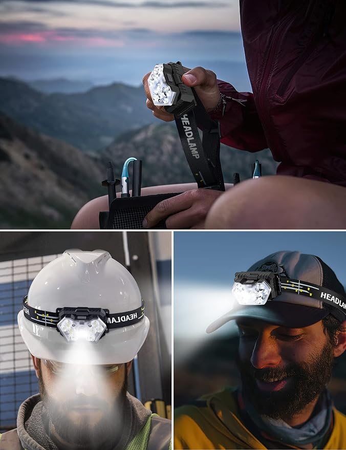 Lsnisni 9 LED Headlamp 2 Pack, 2000 Lumen Super Bright Head Lamp - Image 7