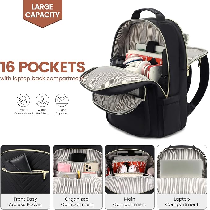 LOVEVOOK Laptop Backpack for Women 15.6 inch, Cute Womens Travel Backpack Purse - Image 3