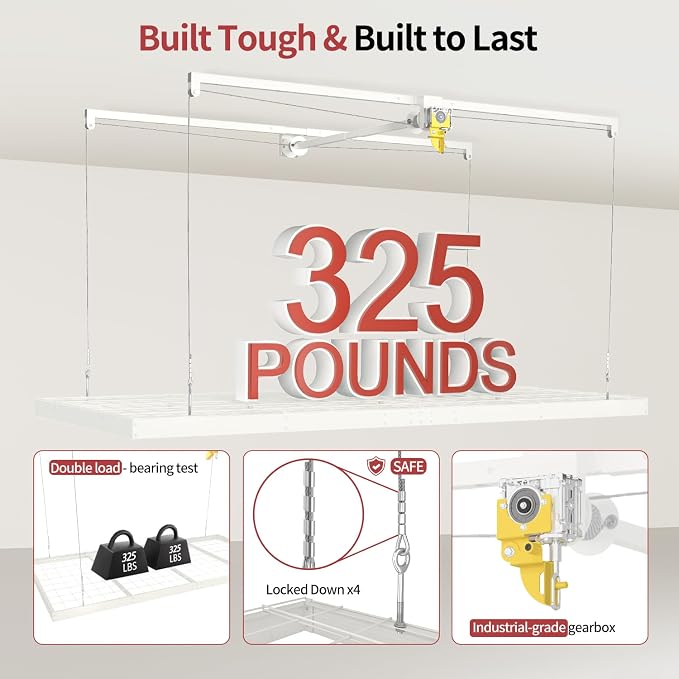Garage Ceiling Storage Racks – 4x8 FT Overhead Garage Storage Rack - Image 3