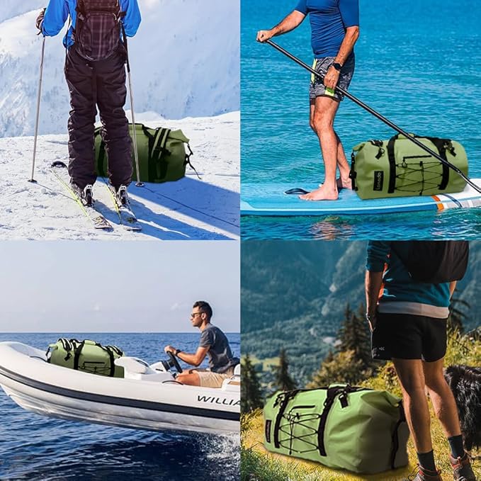 80L Dry Bag Large Waterproof Bag Roll-Top Heavy Duty Fishing Duffel Bag - Image 7