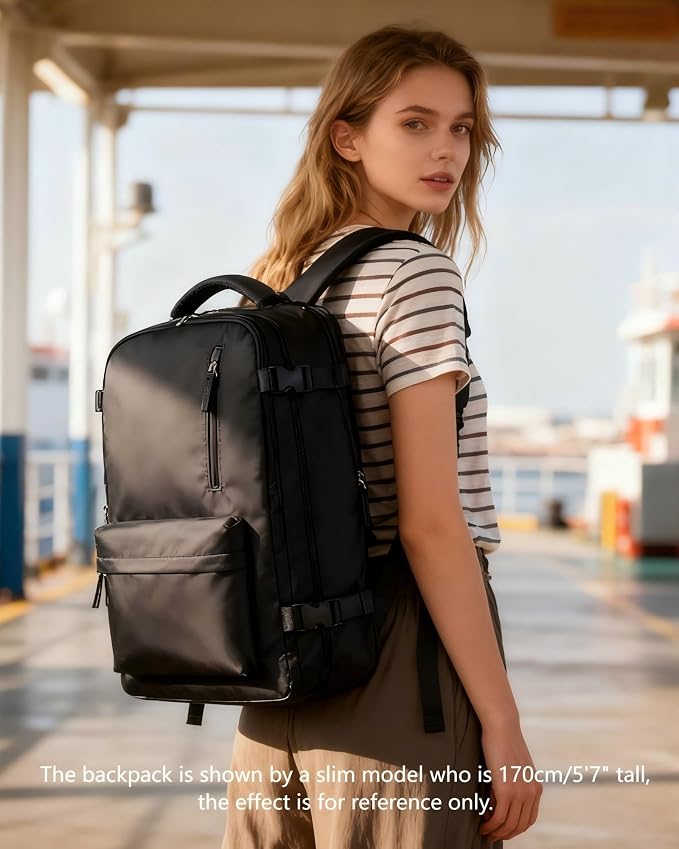 WONHOX Large Travel Backpack Carry on Flight Approved Laptop Work Business - Image 9