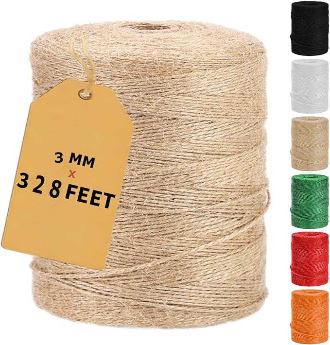 Vanhench Jute Twine 3mm x 328ft, Jute Rope by Vanhench