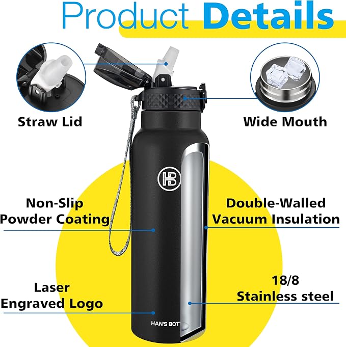 Han's Bottle Sports Water Bottle - 24 Oz - Image 5
