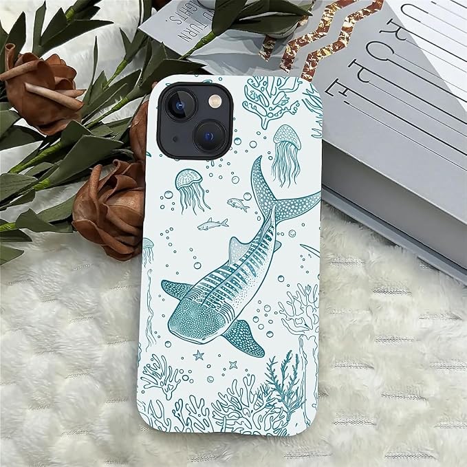 for iPhone 13/14 Case, HH2 Ocean Whale Shark Hybrid 2 Layer Hard Shell Silicone - Image 4