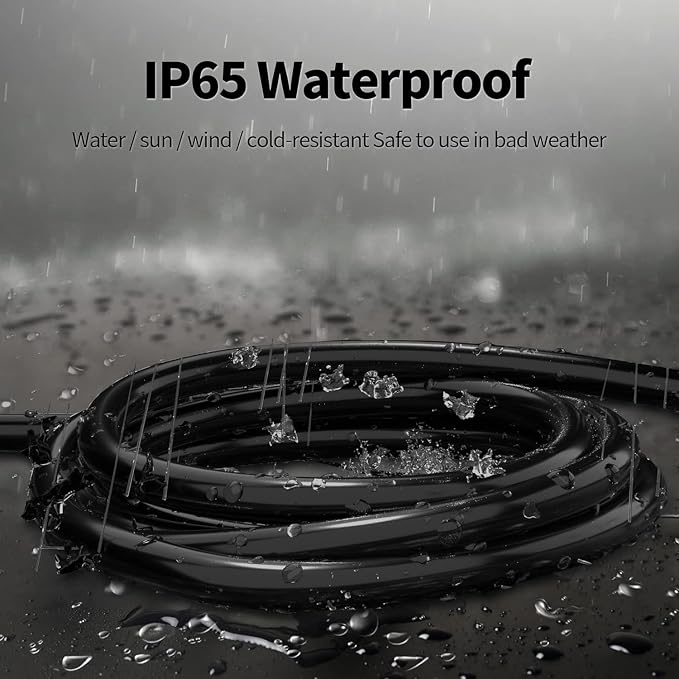 POWGRN 6 FT（2 Pack） 16/3 Black Indoor Outdoor Extension Cord Waterproof - Image 5