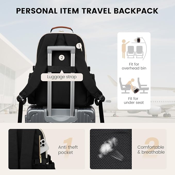 LOVEVOOK Lunch Backpack with Lunch Compartment, 17 Inch Laptop Work Travel - Image 6