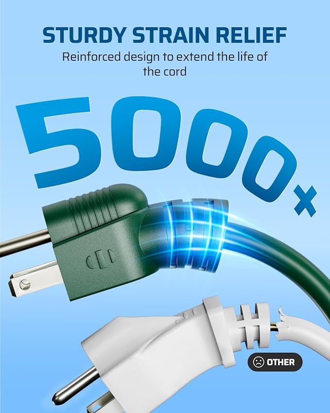 DEWENWILS Outdoor Extension Cord Multiple Outlets 45ft, Evenly Spaced 3 Outlets - Image 5