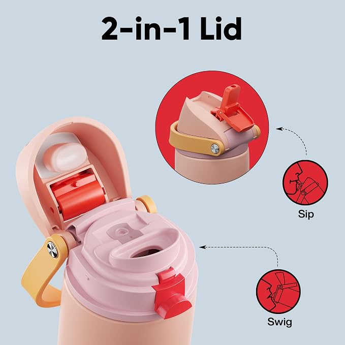 Insulated Water Bottle with Straw - Image 3