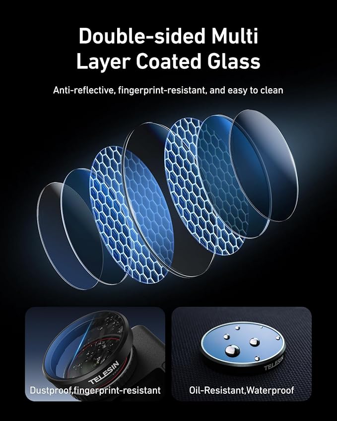 TELESIN CPL ND Filter Kit for DJI Osmo Action 6, 4 Pack CPL ND8 ND16 ND32 - Image 6