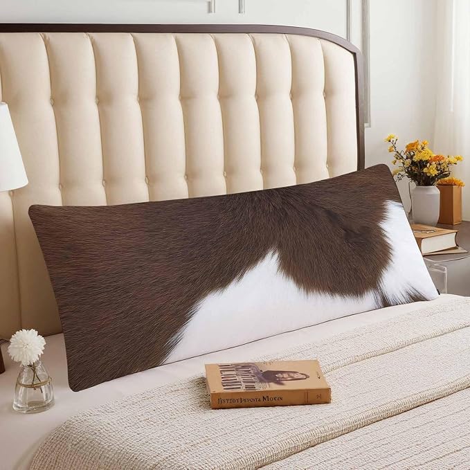Decorative Home Body Pillow Covers Brown Cowhide, Body Pillow Cushion Cases Cow - Image 3