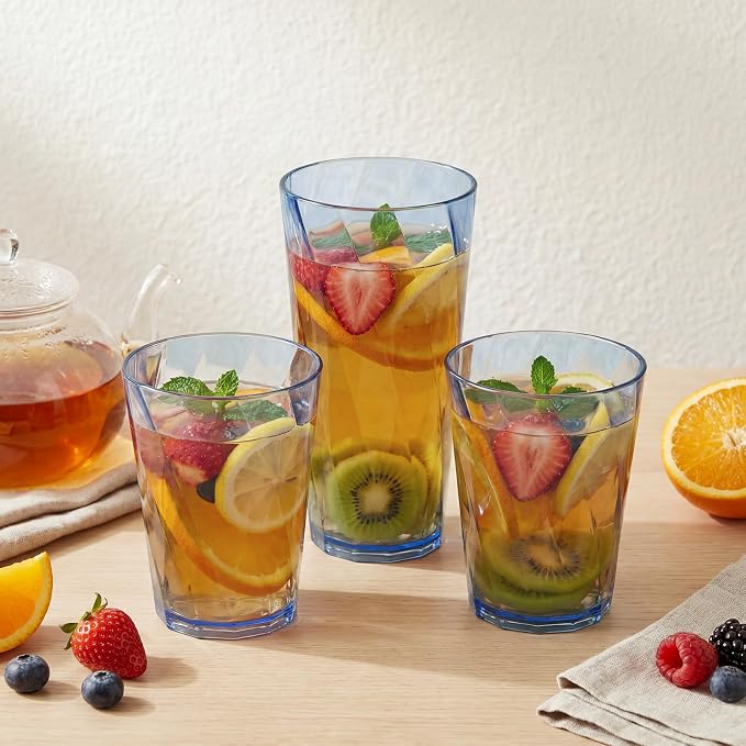 LemonRoad 24 Pack Reusable Plastic Drinking Glasses Set - 20oz & 13.5oz - Image 6