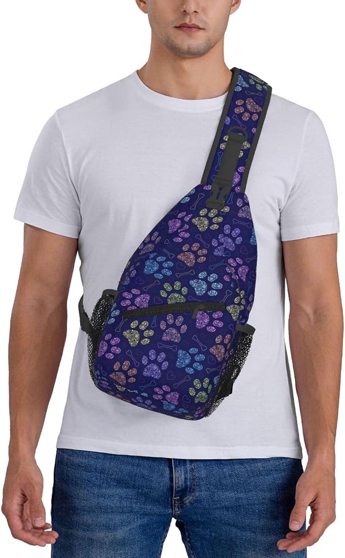 Dog Paw Sling Bag For Women Men Cute Footprint Backpack Crossbody Shoulder Bag - Image 7