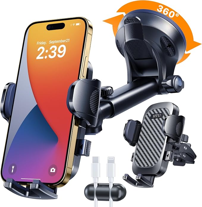 2026 Ultimate Best【True Military-Grade & Safety Cert】Car Phone Holder by HTU15yearsincarmounts