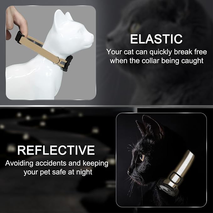Reflective AirTag Cat Collar, Integrated Cat Tracker Collar - Image 2