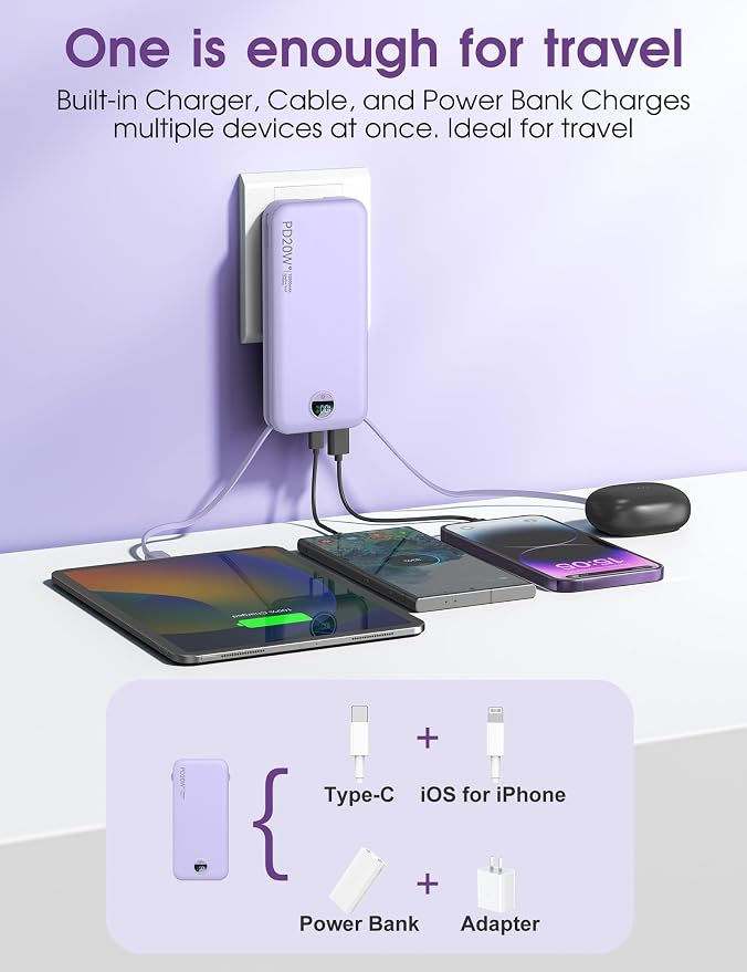 Portable Charger, 10000mAh PD20W USB C Fast Charging Power Bank - Image 4