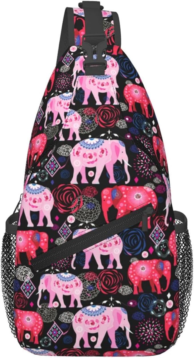 African Ethnic Elephant Sling Backpack by Unknown