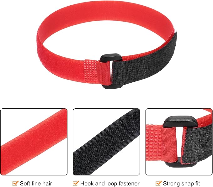 MECCANIXITY 5Pcs Reusable Battery Tie Down Straps, 0.8x20" Red Nylon - Image 3