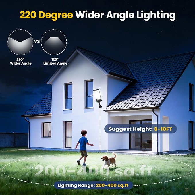 Solar Street Lights Outdoor 4-Pack, 12000LM 6500K Waterproof LED Motion Sensor - Image 2