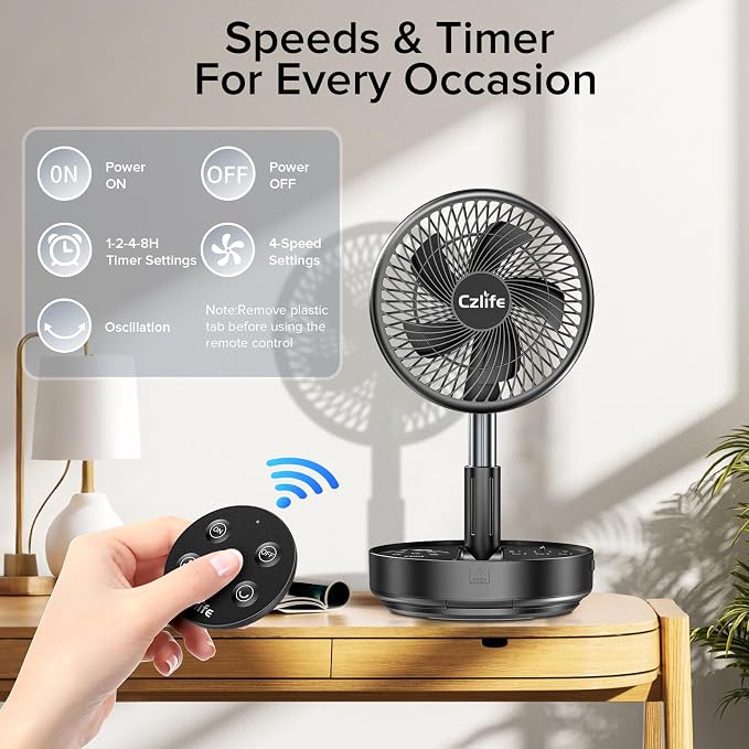 Czlife F9 Portable Fan, 10000mAh Rechargeable Battery Powered - Image 3