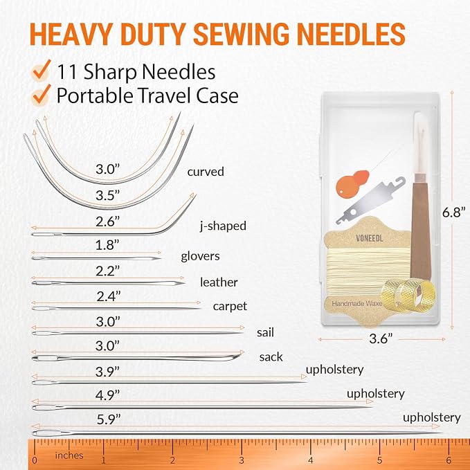 Upholstery Repair Kit: Waxed Sewing Thread & Heavy Duty Needles - Image 4