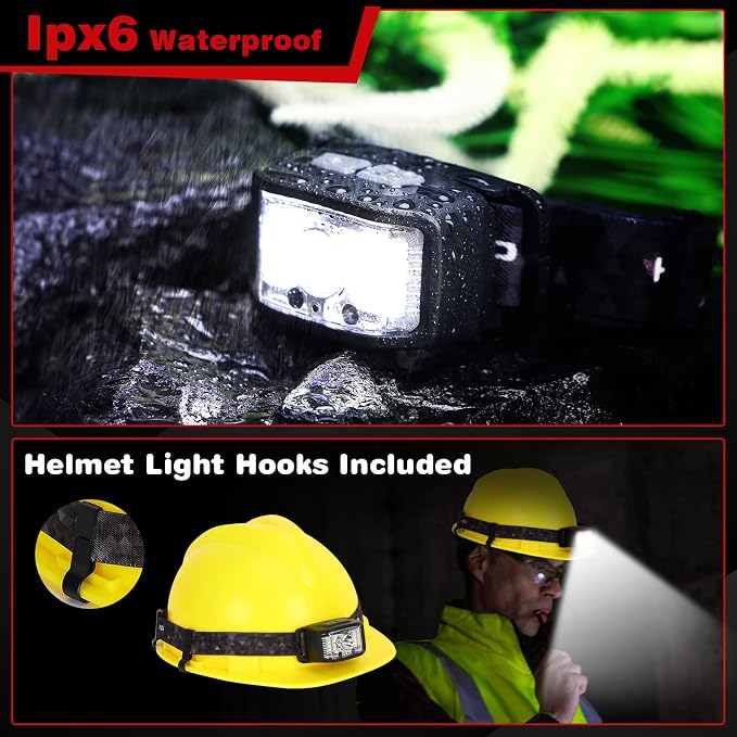 Headlamp Rechargeable, 2 Pack 2000 Lumen Super Bright Led Headlamp, 16 Modes - Image 6