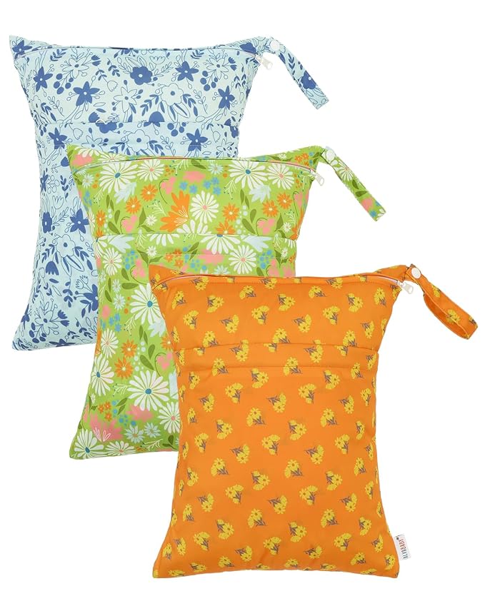 ALVABABY 3pcs Cloth Diaper Wet Dry Bags Waterproof Reusable by ALVABABY
