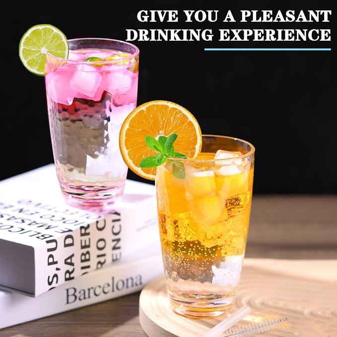 6 Pcs Plastic Drinking Tumblers Set of 18 oz, Acrylic Drinking Glasses - Image 5