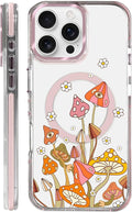 Case for iPhone 16 Pro Max, Retro Mushroom Sunflower Phone Case Design，for by Toulas