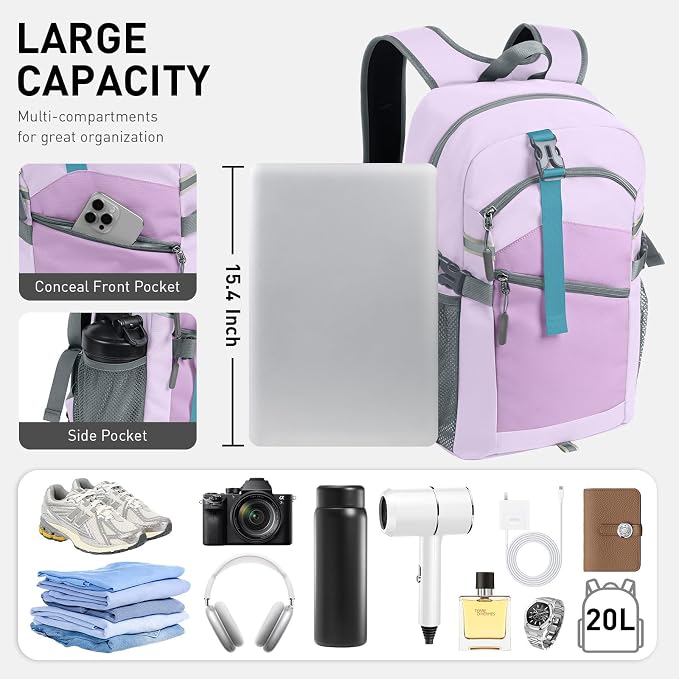 Small Hiking Backpack, 20L Lightweight Travel Daypack, Traveling and Outdoor - Image 2