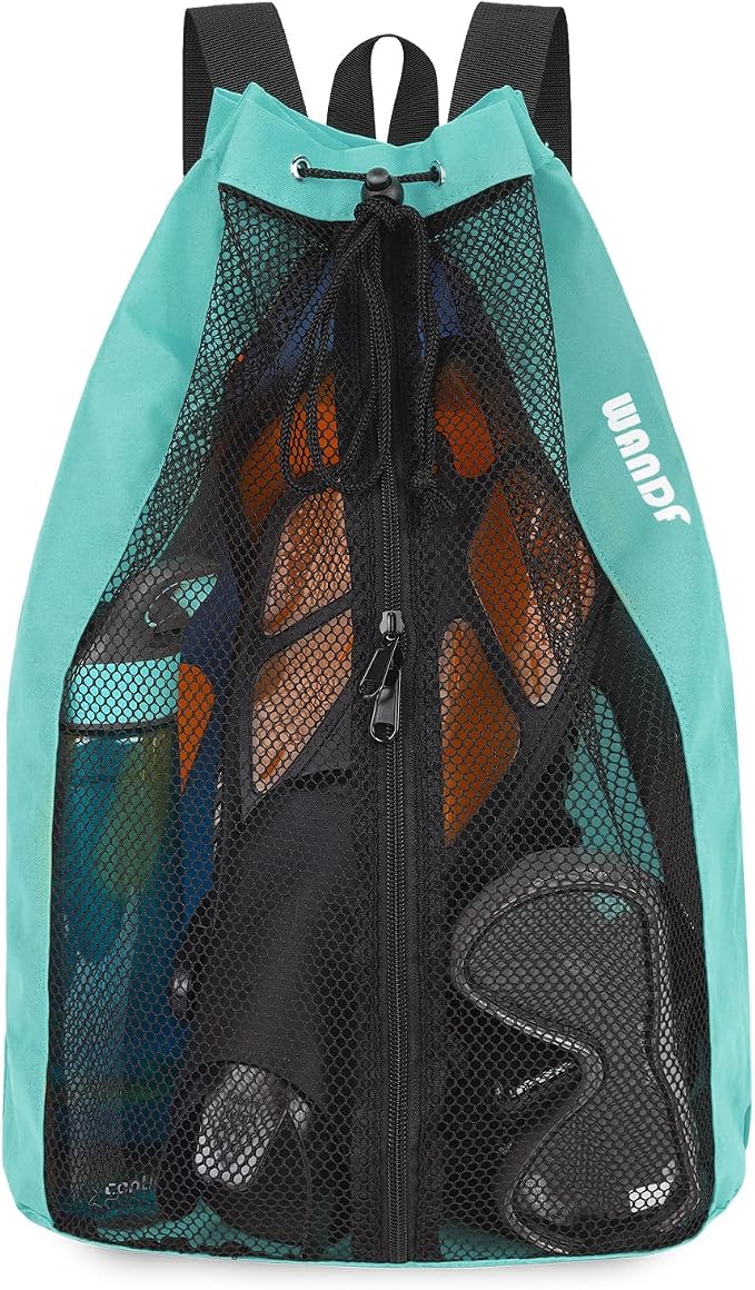 WANDF Swim Bag Mesh Drawstring Backpack Beach Backpack by WANDF