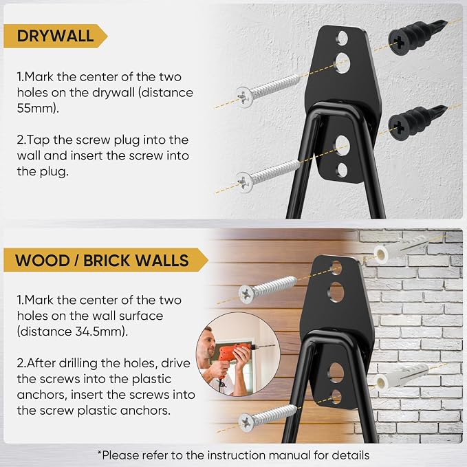 TICONN 2 Pack Heavy Duty Garage Hooks, Steel Utility Wall Storage Hooks - Image 3