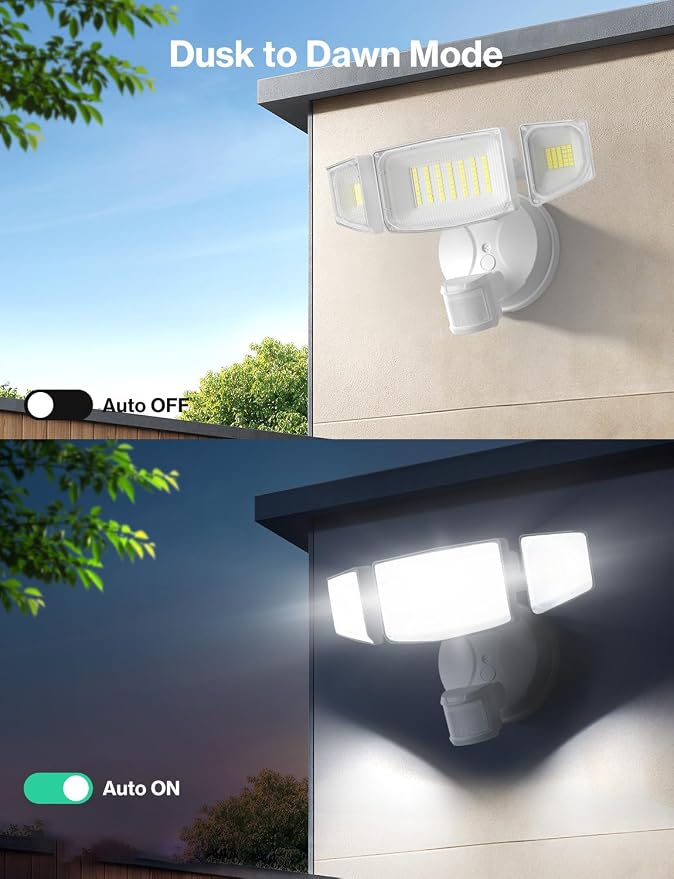 iMaihom 50W Motion Sensor Outdoor Lights, 5000LM Hardwired Motion Sensor Flood - Image 5