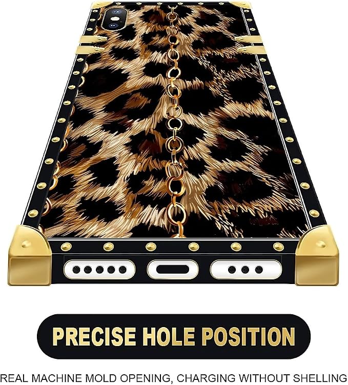 Compatible with iPhone Xs Max Case, Seamless Gold Chain Leopard Luxury Golden - Image 5