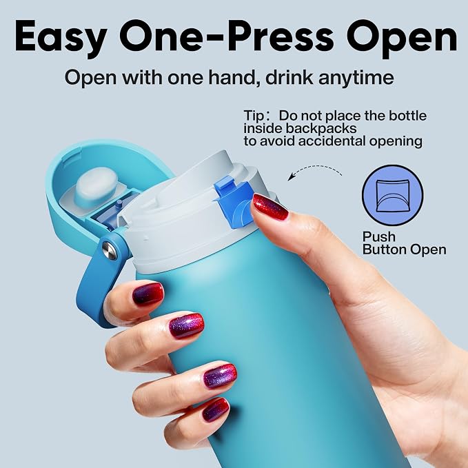 Insulated Water Bottle with Straw - Image 5