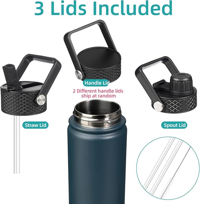 Konokyo 18 oz Insulated Water Bottle Stainless Steel Sport Bottles - Image 3