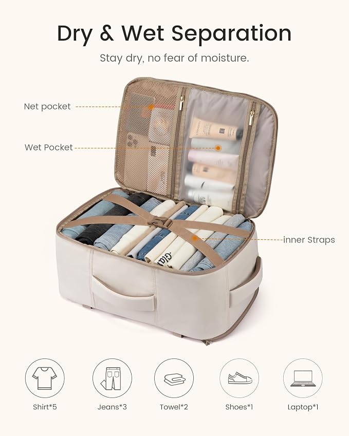LOVEVOOK 50L Travel Backpack for Women Men, TSA Personal Item Travel Bag Fits - Image 7